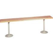 Lyon Locker Bench Hardwood Top w/Standard Wedgewood Blue Pedestals BB5797 - 84"W x 9-1/2"D x 18"H