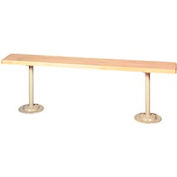 Lyon Locker Bench Hardwood Top w/Standard Gray Pedestals DD5793 - 36"W x 9-1/2"D x 18"H
