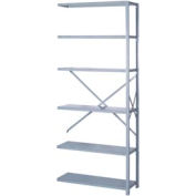 Lyon Steel Shelving 22 Gauge 36"W x 18"D x 84"H Open Style 6 Shelves Gy Add-On