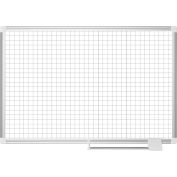MasterVision Magnetic Steel Dry-Erase Planning Board, 1" X 1" Grid, Aluminum Frame, 36" X 48"