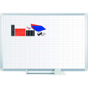 MasterVision Magnetic Steel Dry-Erase Planning Board with Accessory Kit, 1" x 2" Grid, 48" x 72"