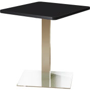 Safco® Bistro Series 30" Square Dining Height Restaurant Table W/Stainless Steel Base, Black