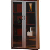 Safco® Corsica Series 68" Wall Cabinet with Glass Doors Sierra Cherry