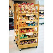 Upright Bakery Display W/ 6-Shelve, 31"L x 20"W x 68"H, Select Cherry