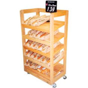 Upright Bakery Display W/ 5-Shelve, 31"L x 21"W x 60-1/2"H, Hardwood, Select Cherry