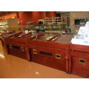Table W/ Sneeze Guard, 60"L x 37-3/4"W x 58-1/2"H, Hardwood, African Limba