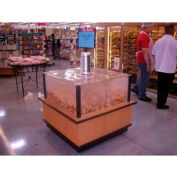Bolillo Bakery Display Case, 42"L x 42"W x 38"H, Hardwood, Monticello Maple Laminate