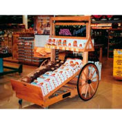 Retract Cart W/ 32" Wheels, 78"L x 36"W x 48"H, Hardwood, Opticlear Laquer