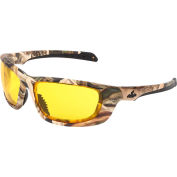 MCR Safety® Mossy Oak® Blades® UD1 Safety Glasses, Camo Frame, Amber Lens, Anti-Fog