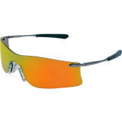 MCR Safety® Rubicon® T411R Safety Glasses T4, Fire Mirror Lens, Metal Frame