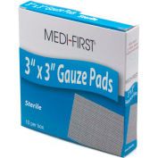 Medi-First® Sterile Gauze Pad, 3" x 3", 10/Box, 61212
