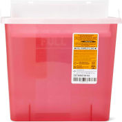 Medline MDS705153H Biohazard Patient Room Sharps Container, 5 Quart, Red, 1 Each