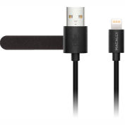 Macally 6-ft Apple MFI Certified USB to Lightning Cable with Tangle Free Cable Management, Black