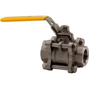 2 In. T316 Stainless Steel Full Port Ball Valve - 3 Piece - 1000 PSI