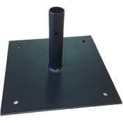 STM Industries Base Support Steel Plate, 10"W x 10"D x 6"H, Drilled, Powder Coated Black