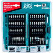 Makita® Impact XPS Impact Bit Set, 60 Pc., Detent Ball/Magnetic Hex Locks, Matte Nickel