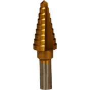 Step Drill - 1/4" to 3/4" by 16ths - TiN Coated - 8 Steps - Self Starting Point - MK Morse ESD04TIN