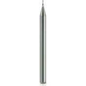 1/8" Dia., 1/8" Shank, 0.375" LOC, 1-1/2" OAL, 2 Flute Carbide Square Single End Mill, Uncoated
