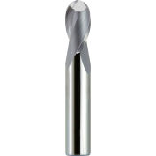 4mm Dia., 4mm Shank, 14mm LOC, 51mm OAL, 2 Flute Solid Carbide Ball Single End Mill, Uncoated