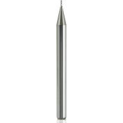 1/8" Dia., 1/8" Shank, 0.375" LOC, 1-1/2" OAL, 4 Flute Carbide Square Single End Mill, Uncoated