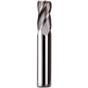 1/8" Dia., 1/8" Shank, 1/4" LOC, 1-1/2" OAL, 4 Flute Solid Carbide Single End Mill, Uncoated