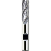 2" Dia., 1-1/4" Shank, 2" LOC, 4-1/2" OAL, 8 Flute Cobalt Single End Fine Roughing End Mill, TiCN