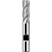 2" Dia., 1-1/4" Shank, 2" LOC, 4-1/2" OAL, 8 Flute Cobalt Single End Coarse Roughing End Mill, TiCN