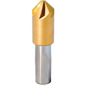 7/8" Dia., 1/2" Shank, 2-3/4" OAL, 120°, 6 Flute Single End Countersink, Cobalt, TiN