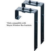 Mayne® 3832 Adjustable Deck Rail Bracket, Steel, 5.75" x 9.75" x 1.75", 2/Pack