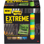 Post-it® Extreme Notes Water-Resistant Self-Stick Notes, Assorted, 3" x 3", 45 Sheets, 12/Pack