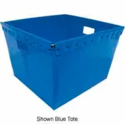 Global Industrial™ Plastic Shipping/Storage Tote w/Attached Lid,  23-3/4x19-1/4x12-1/2, Gray