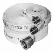 Single Jacket Fire Hose - 1-1/2 In. X 100 Ft - 300 LB PSI - Aluminum Couplings