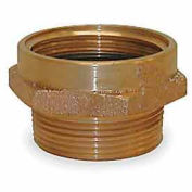 Fire Hose Female/Male Hose Nipple - 1 In. NPT Female X 1 In. NH Male - Brass
