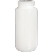 Thermo Scientific Nalgene&#153; Wide-Mouth HDPE Economy Bottles with Closure, 1L, Case of 24