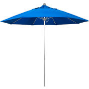 California Umbrella 9' Patio Umbrella - Olefin Royal Blue - Silver Pole - Venture Series