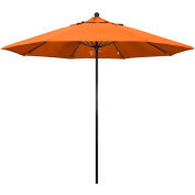 California Umbrella 9' Patio Umbrella - Tangerine - Black Pole - Oceanside Series