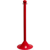 Plastic Stanchion - 2" - Red W/ C-Hooks Incl. - 2" Pole, 14" Base, 41"H