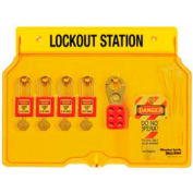 Master Lock® Safety 4-Lock Padlock Station, Zenex Thermoplastic Padlocks, 1482BP410