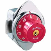 Master Lock® No. 1652MDRED Built-In Combination Lock with long bolt - Red Dial - Right Hinged