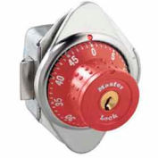 Master Lock® No. 1654MDRED Built-In Combo Lock for Horizontal Latch Box Locker - Red Dial - RH