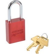 American Lock® No. A1106RED Solid Aluminum Rectangular Padlock, Red - Pkg Qty 6
