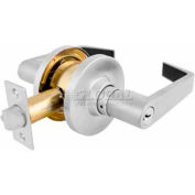 Master Lock® Commercial Cylindrical Lockset Lever, Keyed Entry, Brushed Chrome