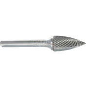 Made in USA SG-1 Carbide Burr, 1/4" Diameter, Double Cut, Pointed Tree