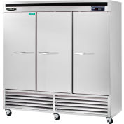 Kool-It Reach In Freezer, Bottom Mount Compressor, 3 Solid Doors, 72 Cu. Ft., Stainless Steel