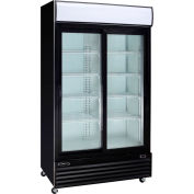 Kool-It KSM-50 - Refrigerated Merchandiser, 2 Glass Doors, 50 Cu. Ft., Black, 79-1/2"H x 52-3/8"W