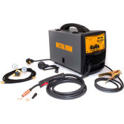 Metal Man MIG180DVT Inverter Powered Dual Voltage Wire Feed Welder, 7.2 ft"L Torch, MIG or Flux Core