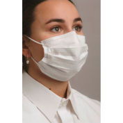 Defend® MK-7320 Level 3 Dual Fit Ear-Loop Face Mask, Pleated, White, 50/Box