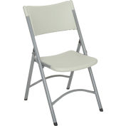 Interion® Folding Chair - Blow Molded Resin - Light Gray - Pkg Qty 4