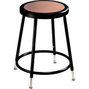 Interion® Steel Shop Stool with Hardboard Seat - Adjustable Height 19"-27" - Black - Pack of 2