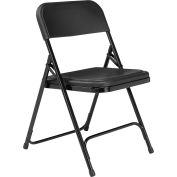National Public Seating Steel Folding Chair - Plastic Seat - Black Seat/Black Frame - Pkg Qty 4